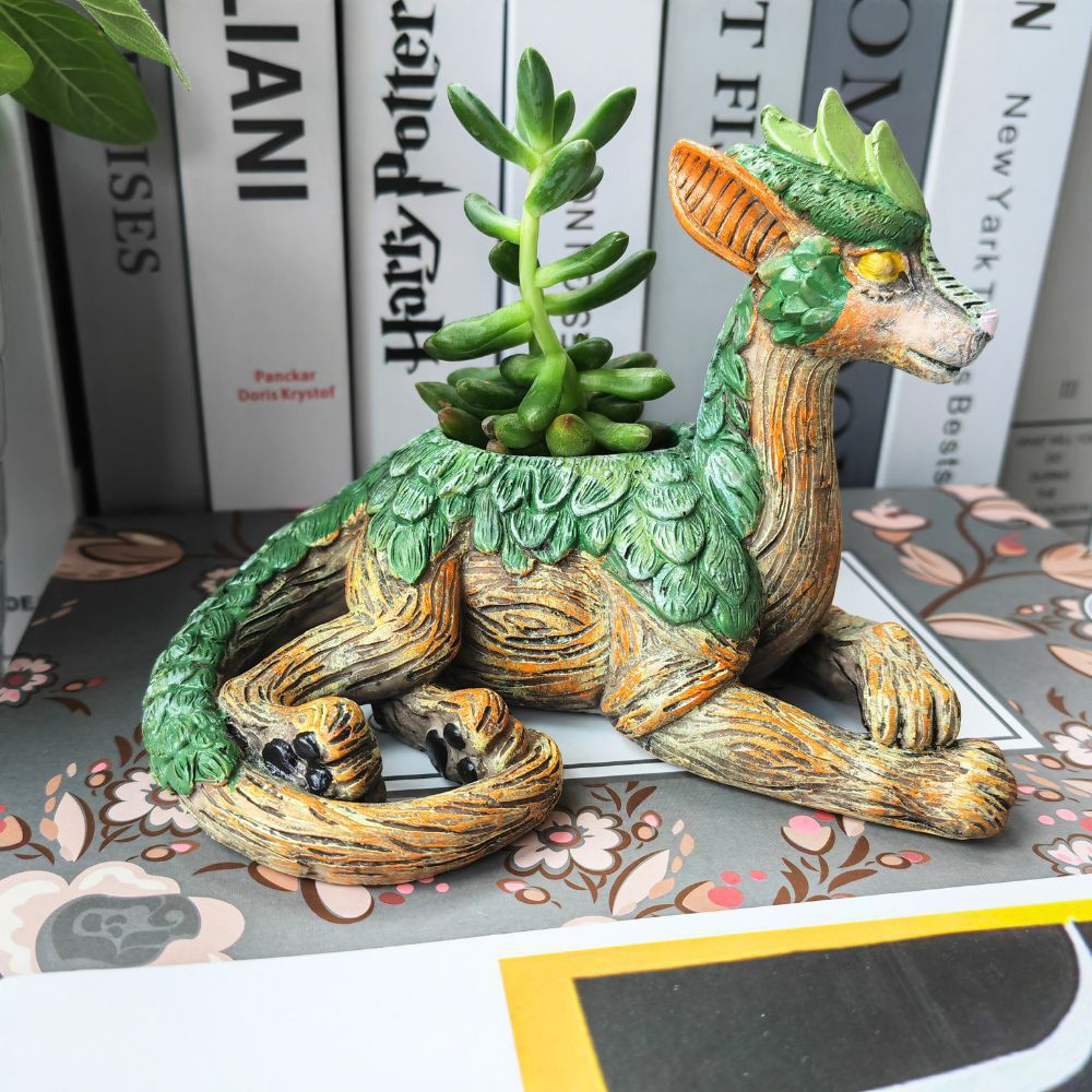 Creative Dragon Tree Planter, Succulent Planter, Garden Statue, Resin Gift for Nature Lovers, Perfect for Friends and Family