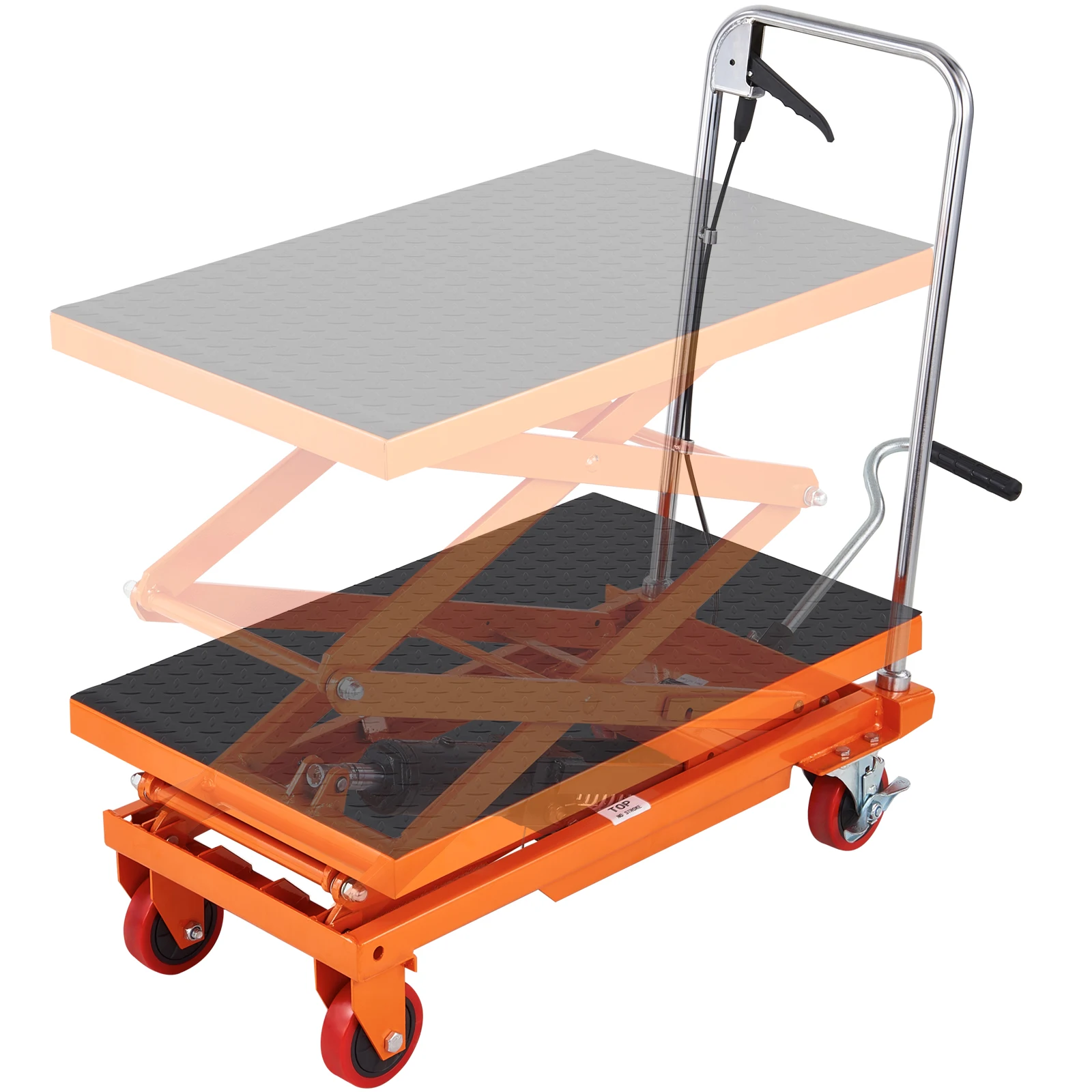 SucceBuy 330/770/1760Lbs Lifting Platform Hydraulic Car Lift Table Cart Heavy Duty Double Shear Wheelbarrow for Repair Motorcycl