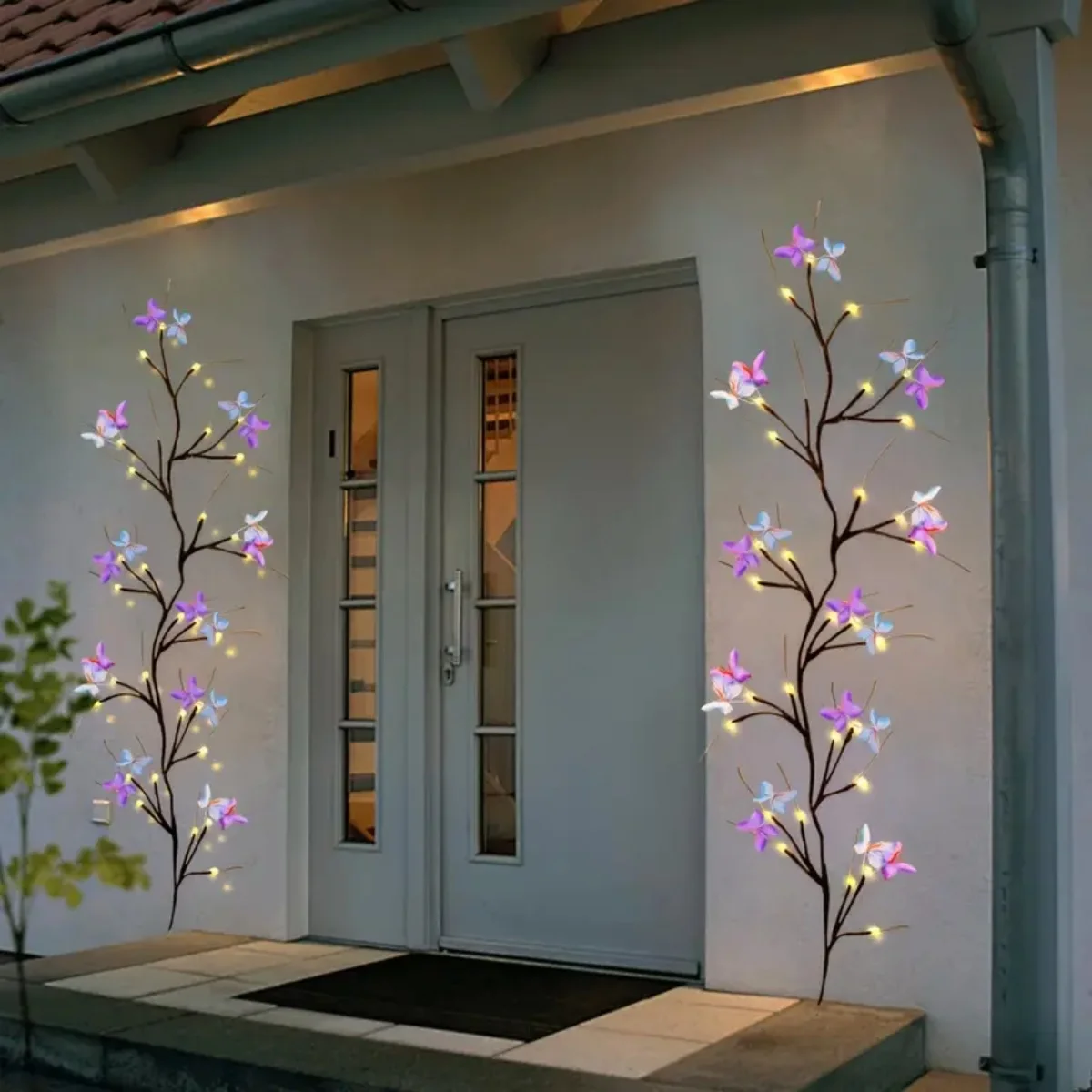 1pc 30LED Luce di vite di salice incantata con farfalla Alimentata tramite USB 8 modalità di illuminazione Luci di vite impermeabili per interni ed esterni adatte