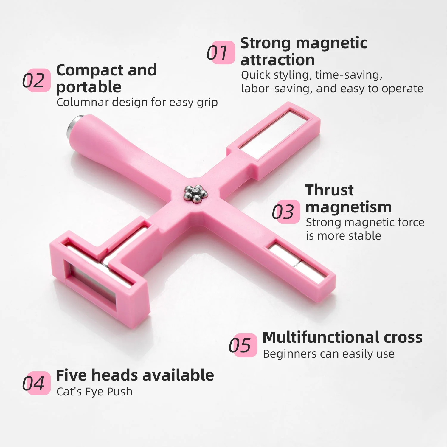 5 IN 1 Multi-Function CAT EYE เล็บ Magnetic Stick CROSS แม่เหล็กสําหรับ CAT EYE UV เจลเล็บเครื่องมือเงาเล็บ Art Decal เครื่องมือ