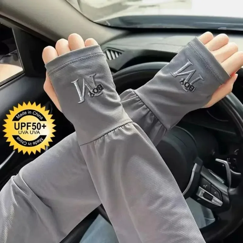 1 Paar Herren-Eis-Armstulpen, Sonnenschutz, elastische Fahrhandschuhe, Outdoor, UV-Schutz, Armabdeckung, Ärmel, leicht, cool, Muff, neu