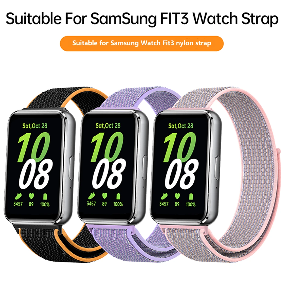 サムスンギャラクシーウォッチ3用ナイロンループストラップ,調節可能な伸縮性ブレスレット,ウォッチバンド,アクセサリー