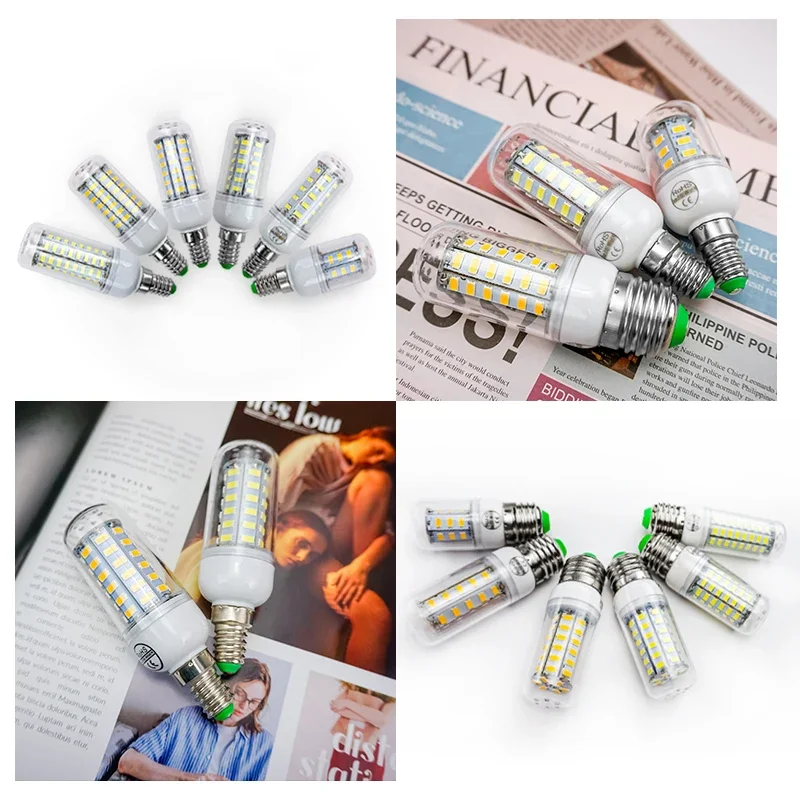 E27 E14 LED Lamp SMD 5730 220V Corn Light Bulb 24 36 56 72 LEDs Energy Saving Lamp Ampoule LED Chandelier Lighting for Home