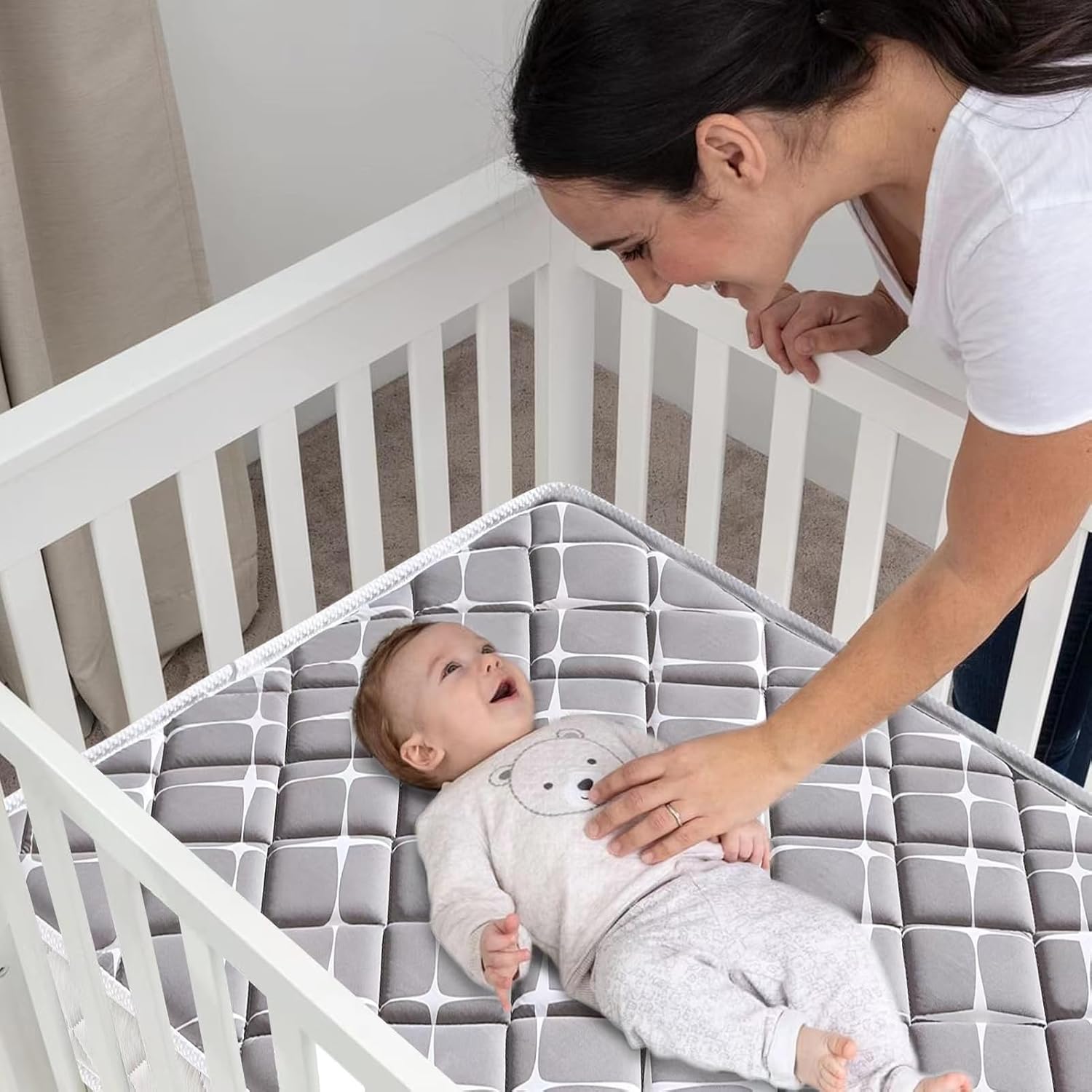 Premium Dual-Sided Baby Crib Mattress and Toddler Mattress - 52" x 27.6" x 5" - Breathable,Firm Soft,Fits Standard Cribs