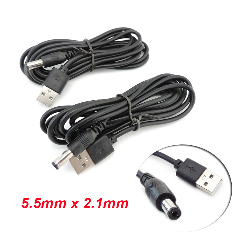 USB 2.0 Male A to DC 5.5mm x 2.1mm Plug Jack DC Power Cord Socket Connector 5V Cable Line 5.5mm*2.1mm L1