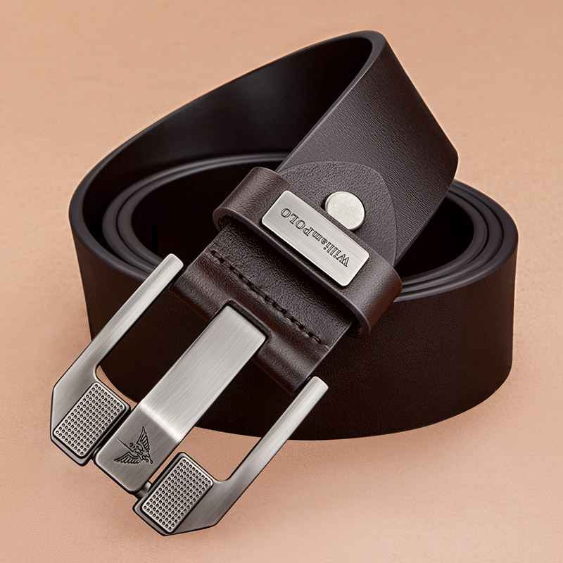 Cinturón casual para hombre, cinturón personalizado de piel de vaca con hebilla de aguja a la moda, cinturón vaquero de estilo retro