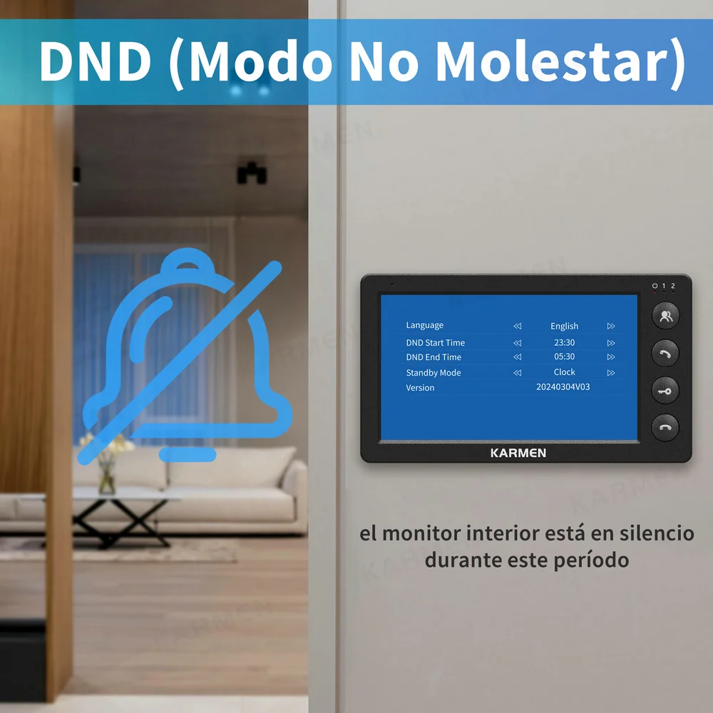 Karmen-timbre de Video para el hogar, Monitor de intercomunicación con cable de 7 pulgadas, x1, cámara de teléfono de puerta a Color impermeable, soporte x1, sistema de desbloqueo