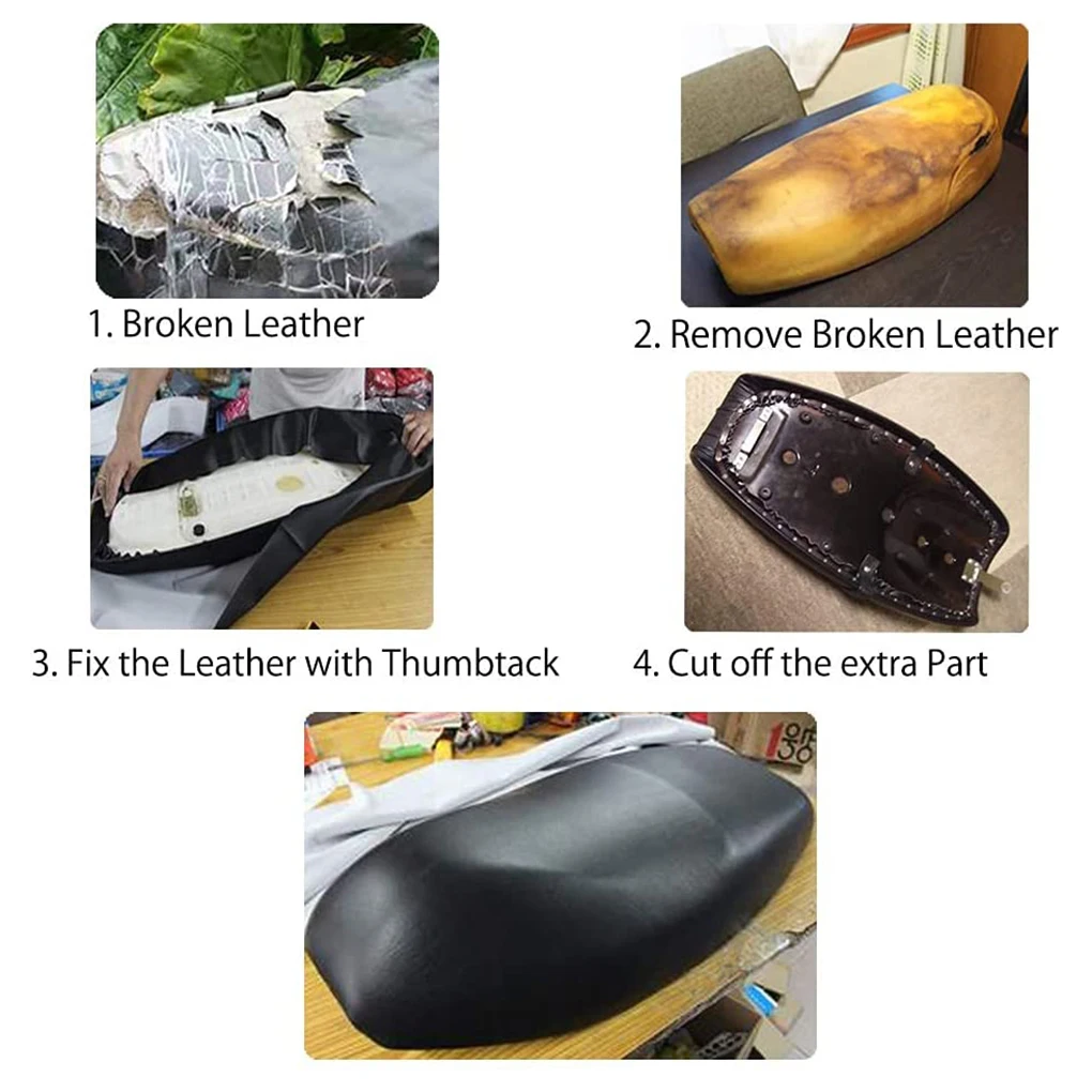 Funda Universal de cuero para asiento de motocicleta, Protector de asientos elásticos transpirables e impermeables, modificación de reparación de motocicletas