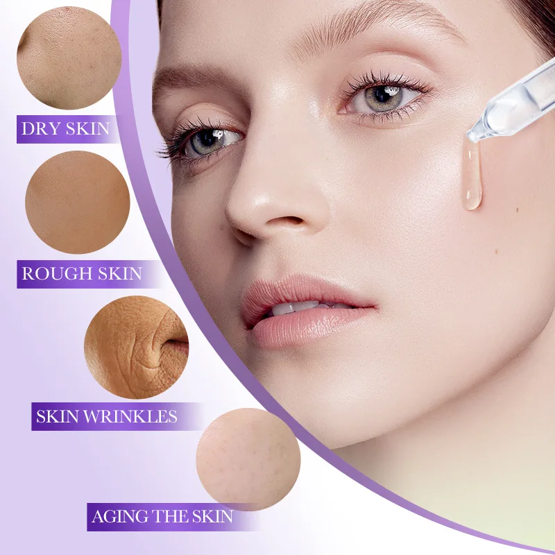30 unids/caja BIOAQUA Retinol vitamina C suero de ácido hialurónico para cara hidratante reafirmante esencia Facial cuidado de la piel Facial