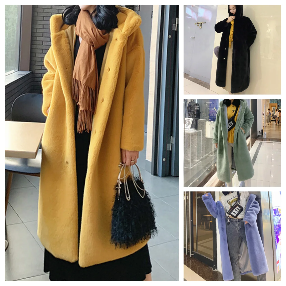 Herbst Und Winter Neue Koreanische Version Von Nachahmung Nerz Pelz Verdickt Lose Plüsch Dump Cap Jacke Weibliche Lange Tops