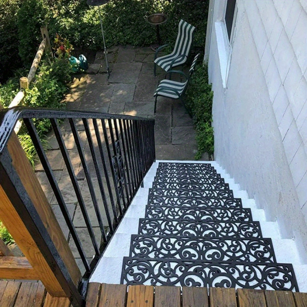Hollow design stair treads, durable outdoor safety step mats for home stairs and yard safety, home decoration