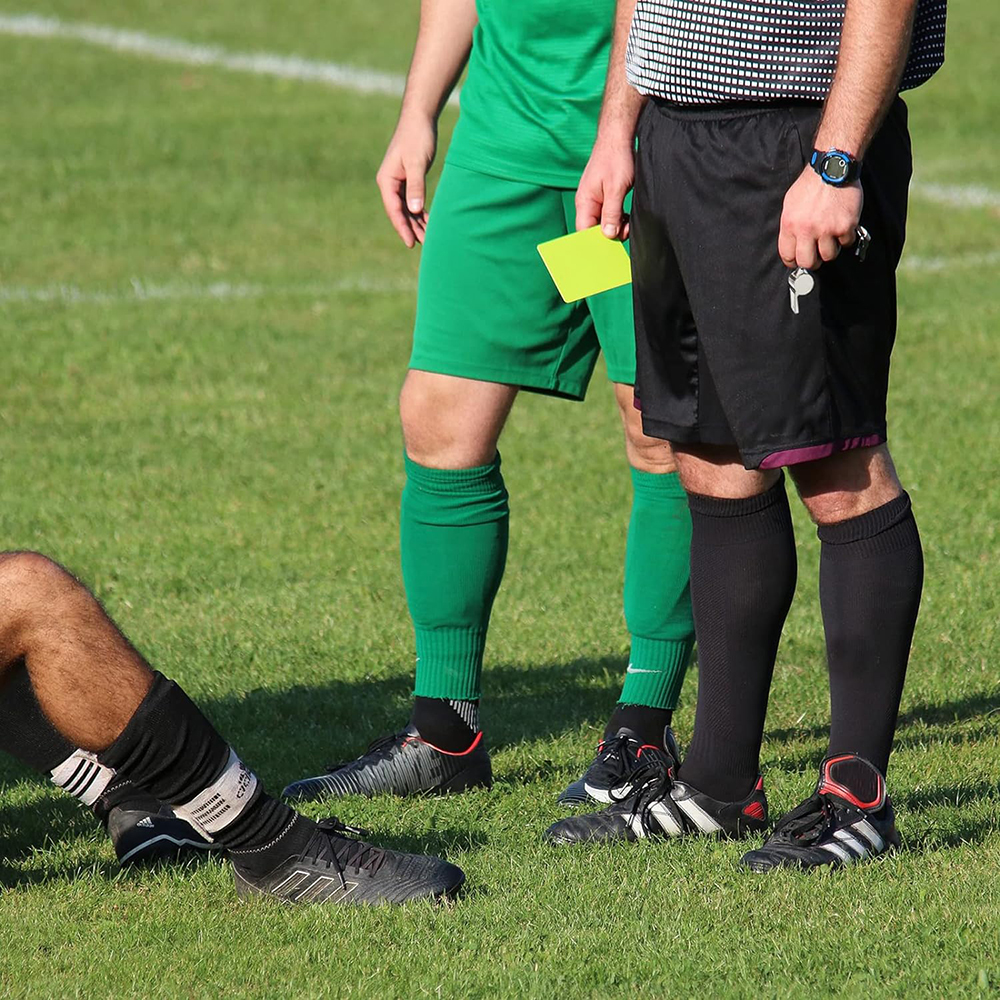 Soccer Referee Flag Set Checkered Linesman Flags Referee Cards with Record Book and Pencil Referee Whistle for Sports Football