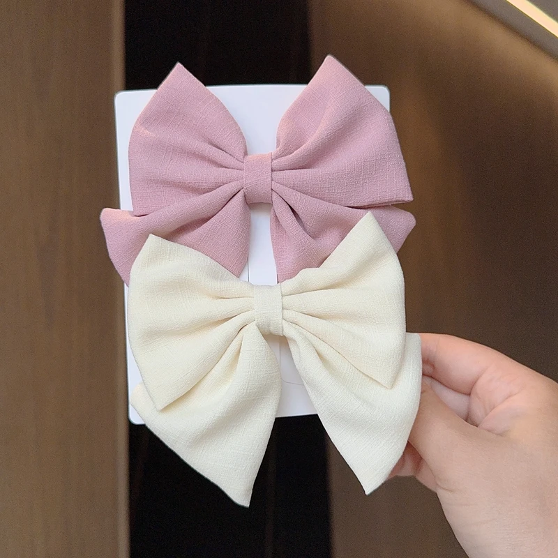 2 ชิ้น/ล็อตสีทึบ Grosgrain ริบบิ้นผม Bows Boutique คลิปผมสําหรับสาว Hairgrips ใหม่ Headwear เด็กอุปกรณ์เสริมผมของขวัญ