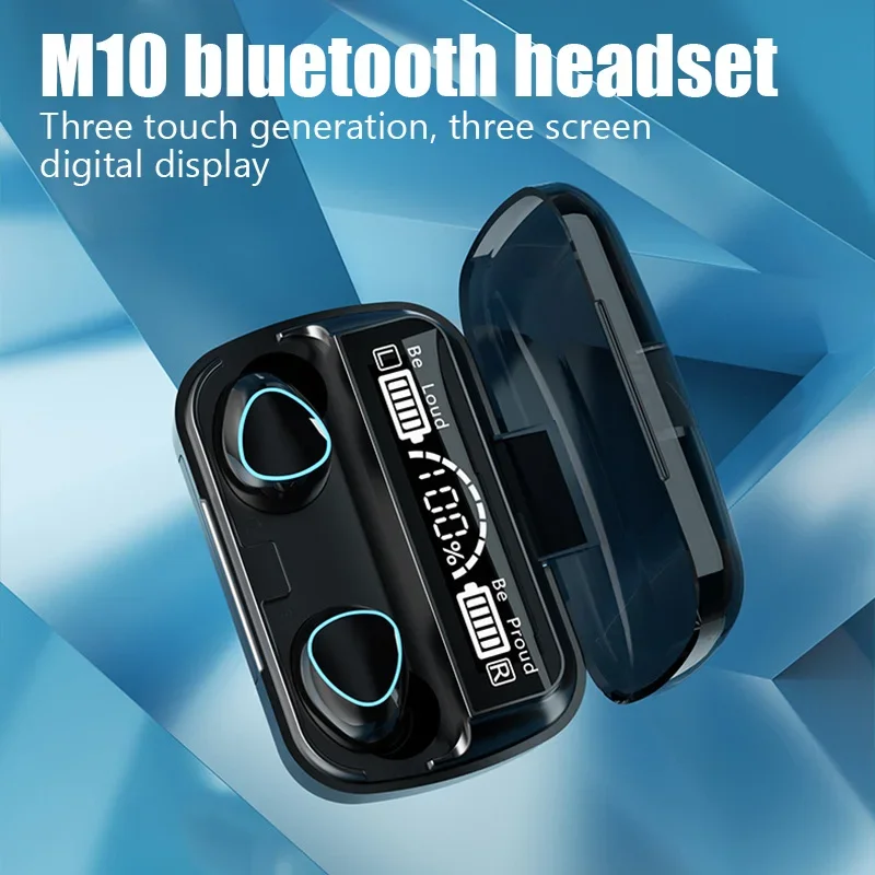 M10 bluetooth fones de ouvido handfree led dispay bluetooth alta fidelidade estéreo música sem fio à prova dwaterproof água gaming headset