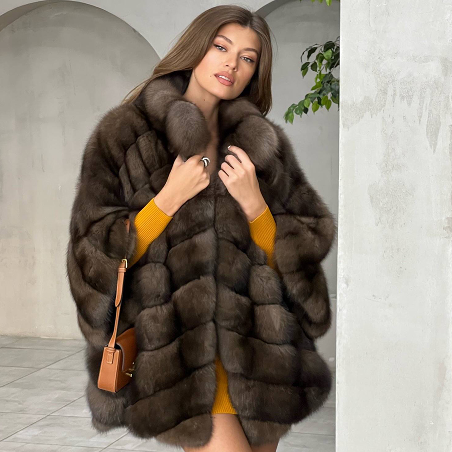 Winter Echt fuchs Pelzmantel für Frauen Natur fuchs Pelz jacken mittellang hochwertige Fuchs Mantel Frauen Luxus