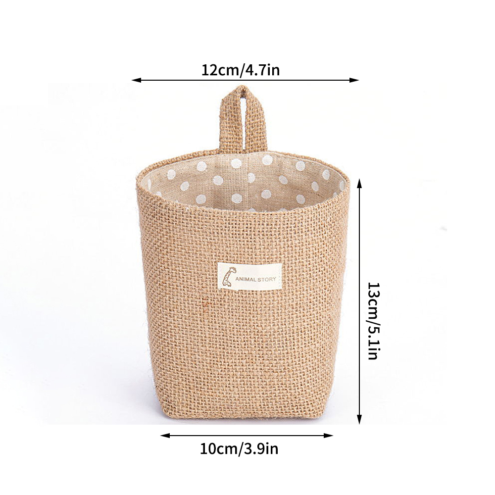 Cestino portaoggetti tascabile da parete piccolo in stile nordico, sacco per articoli vari, organizer per cosmetici, borsa portaoggetti per giocattoli in cotone e lino
