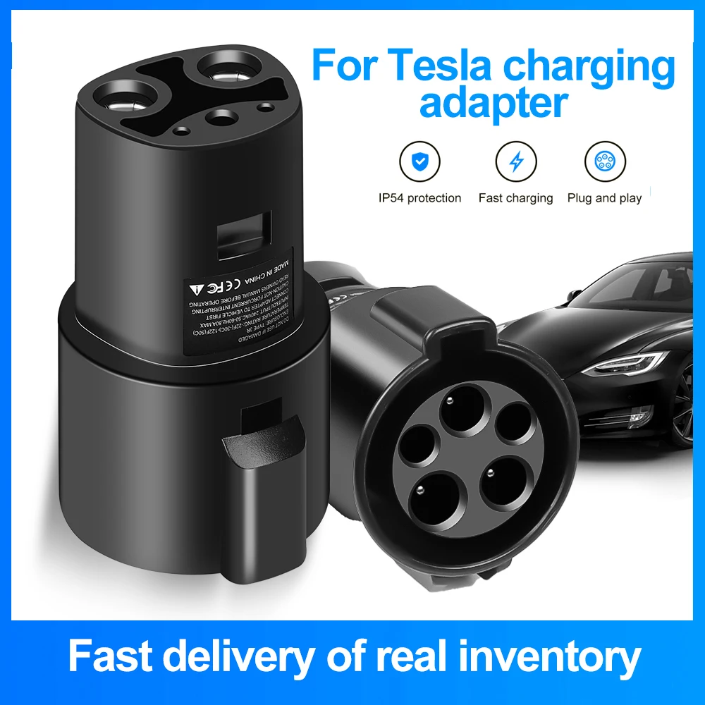 Adaptador de carregamento para veículo elétrico tipo 1 j1772 para tesla modelo x y 3 s para conector de carregador ev, soquete de arma de conversão