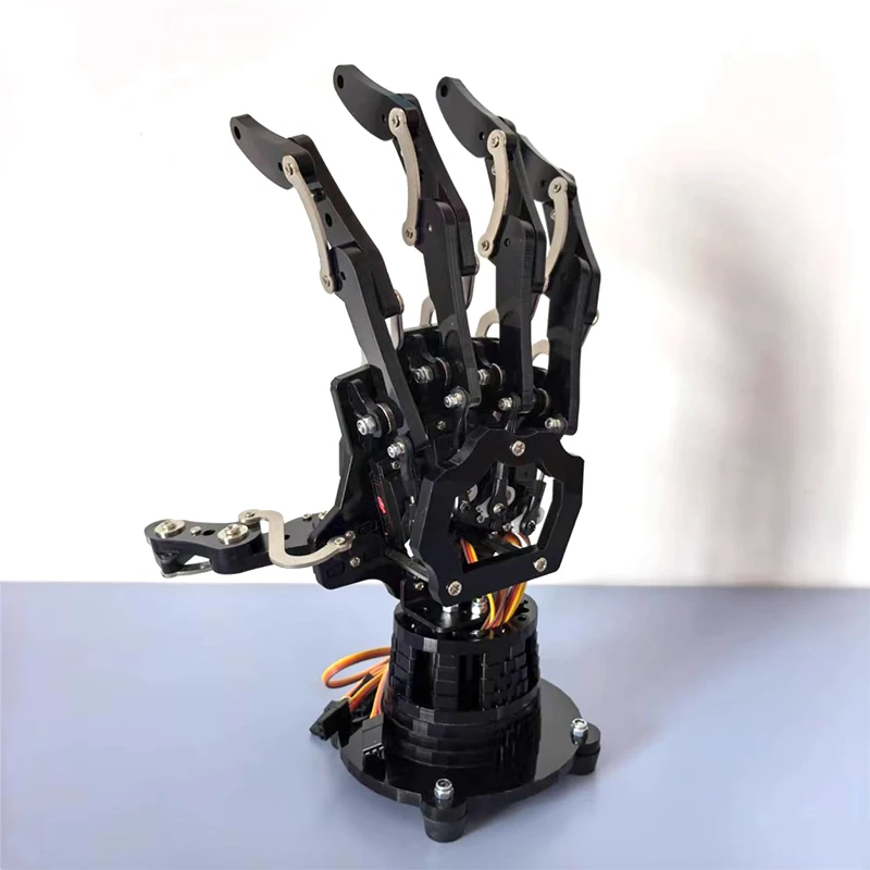 5 Dof Roboterhand mit Sockel, humanoider Roboterfinger, bionisch zusammengebaute mechanische Manipulatorklaue für Arduino, programmierbarer Roboter