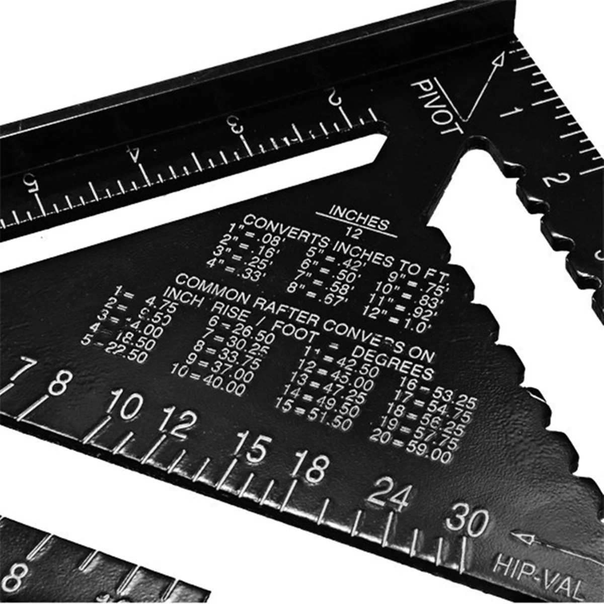 Regla de ángulo triangular, transportador de ángulo de aleación de aluminio métrico de 12 pulgadas, Regla de medición Triangular, velocidad de carpintería, triángulo cuadrado