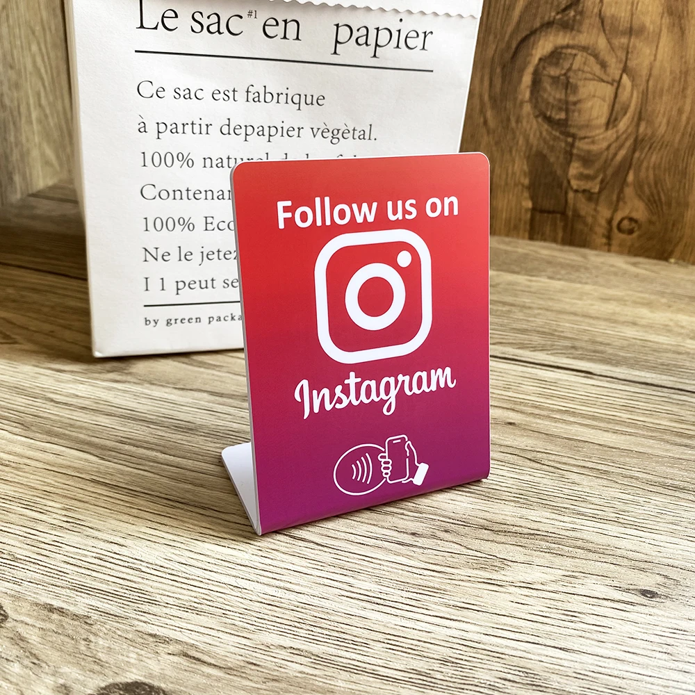 3"X4"Boost your followers fast and easily with our Instagram Facebook NFC Socail Media Tap Display Stand