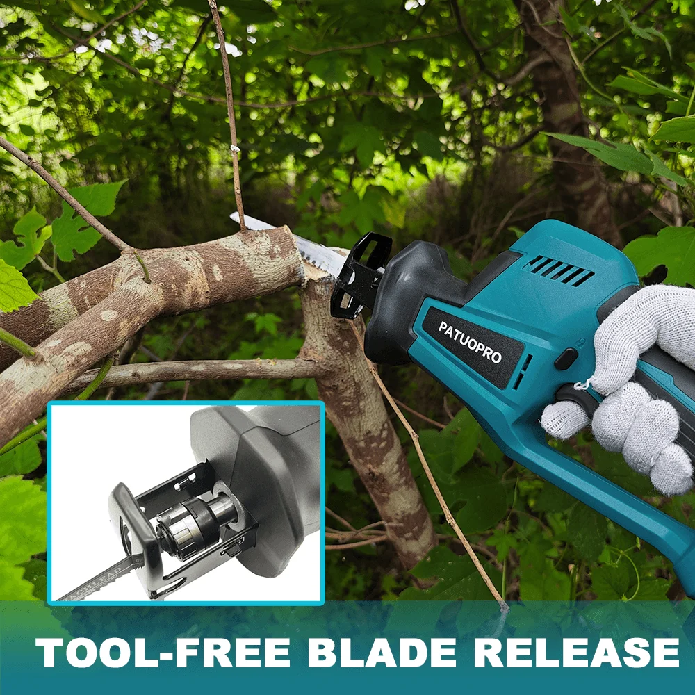 Cordless Brushless Reciprocating Saw Adjustable Speed Wood Metal Pipe Cutting Power Tool for Makita 18V Battery(No Battery)