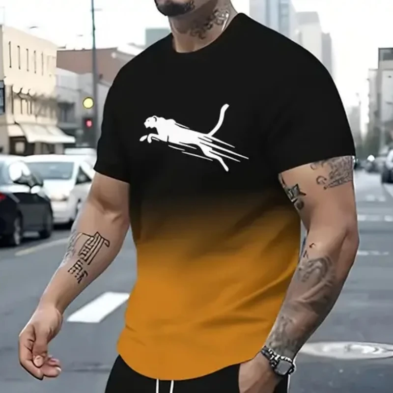動物 Tシャツ男性用 3d プリント Tシャツメンズスポーツ Tシャツストリートファッション半袖 Tシャツルーズ特大男性服