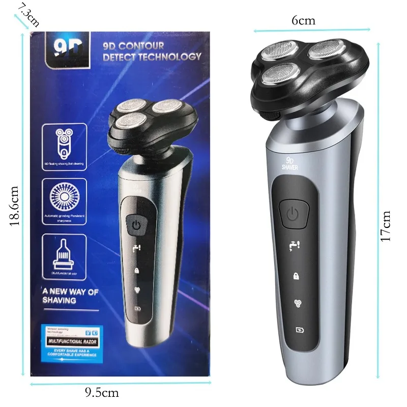 Nouveau 9D homme rasoir électrique visage rasoir USB lavage complet du corps barbe couteau Rechargeable rasoir tondeuse Rechargeable