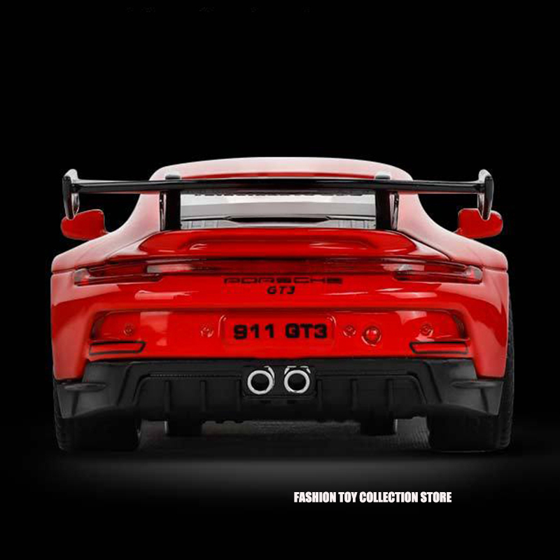 1: 32 Parsche 911 GT3 modelo de carro de liga esportiva brinquedo fundido com som e luz veículos decoração brinquedos para crianças presente