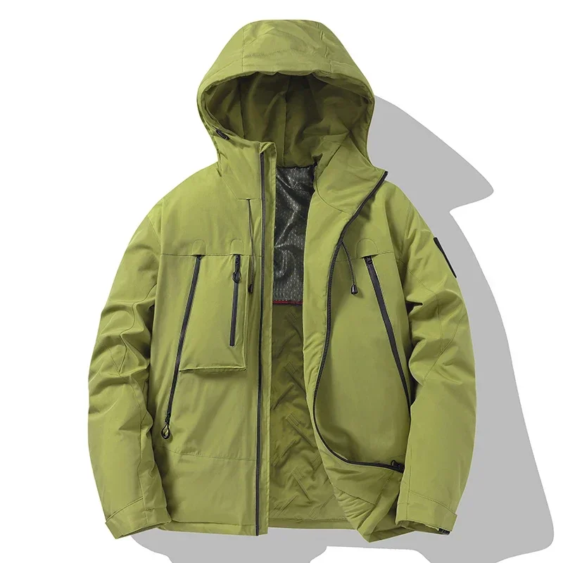 Chaqueta de invierno a prueba de viento para hombre, abrigo acolchado de algodón cálido de grafeno impermeable para senderismo al aire libre, Parka gruesa de esquí a la moda para parejas