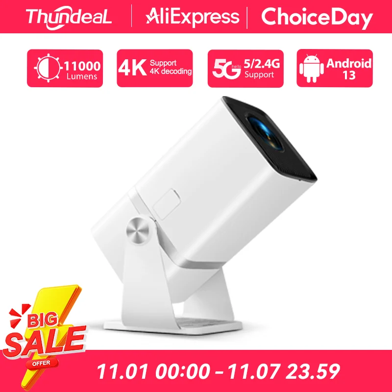 ThundeaL 4K Full HD Projector FHD TD80W Android WiFi 3D Home Theater TD80 Portable Beam Mini Projector Meeting 3D Video PK HY320