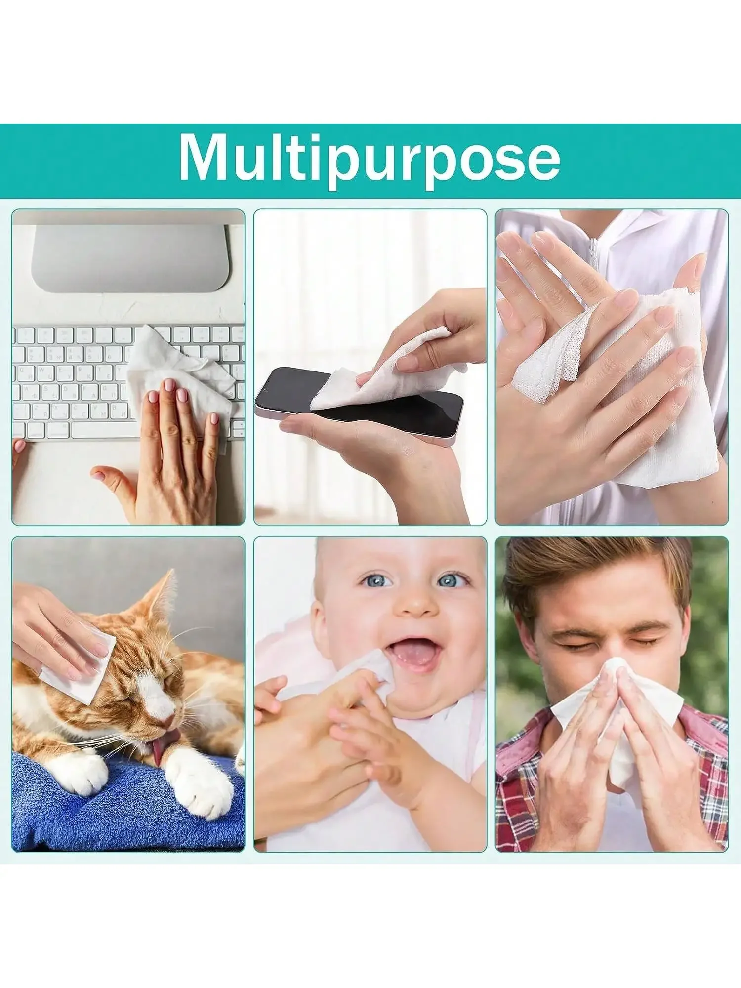 Toalha facial descartável, 2 pacotes de panos de lavagem grossos ultra macios de 200 contagens para adultos e bebês, toalhetes secos para lavar e secar