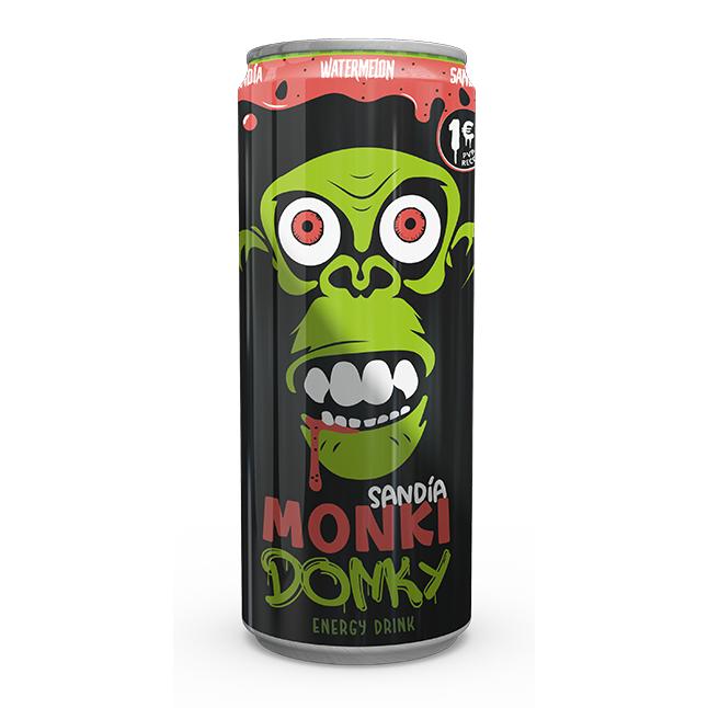 Monki donky-bebidas energéticas, 24 unidades de 500ml cada, sabor original, forte, morango, melancia, manga
