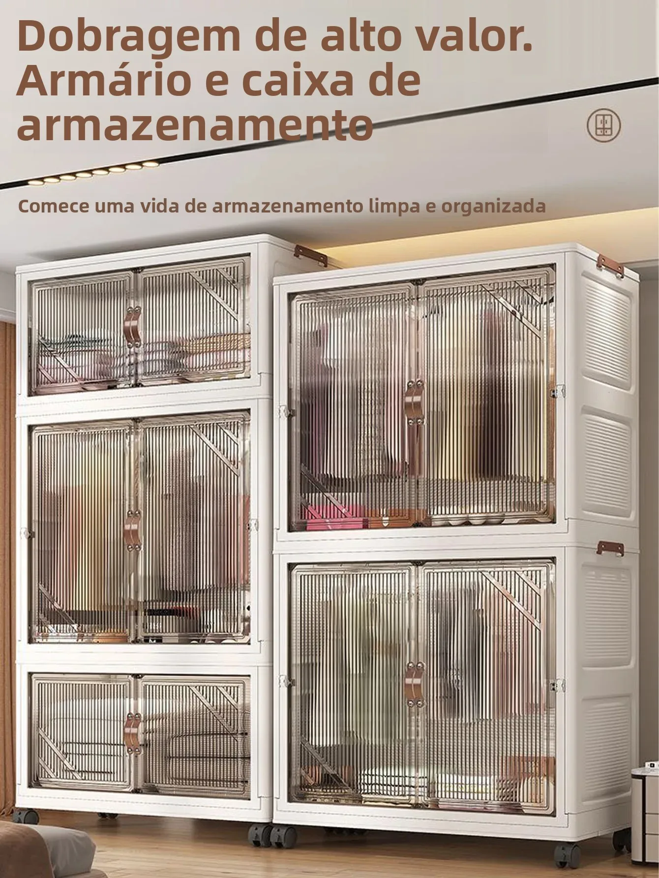 Armário de armazenamento dobrável, organizador de armário multicamadas, armário dobrável multiescena para casa, escritório, solução de economia de espaço