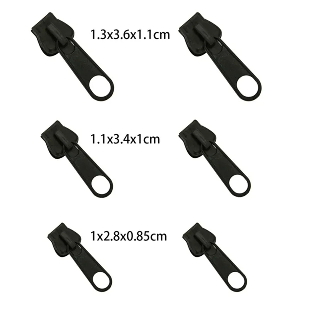 Nero 6 pezzi cerniera istantanea universale kit di riparazione cerniera istantanea sostituzione cursore zip denti salvataggio nuovo design per cucito fai da te