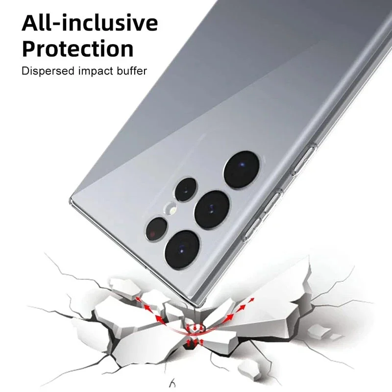 Funda de teléfono transparente de silicona suave para Samsung A53 A13 A52 A12 A54 A23 A55 A52S S25 S24 S22 S21 S23 Ultra S20 FE Galaxy Note 20Ultra