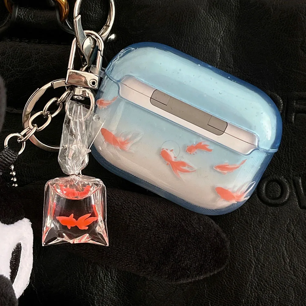 Cute and ornamental koi gradient earphone case for airpods 2 3 4 TPU soft protective cover for airpods pro 2 2nd charge box case