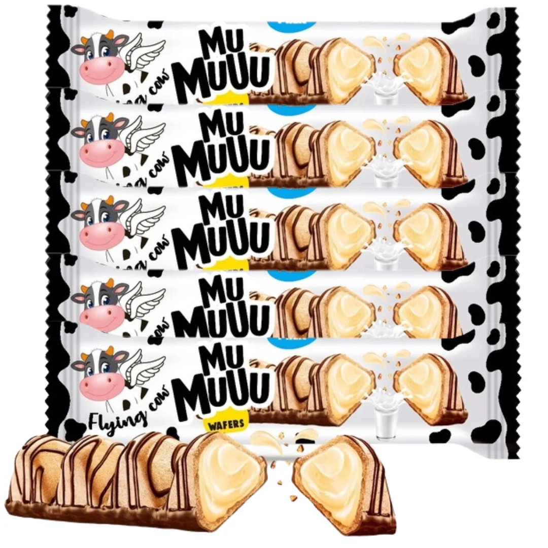 ABK Mu Muuu Batonik waflowy z nadzieniem mleczny 22 g x 5 sztuk