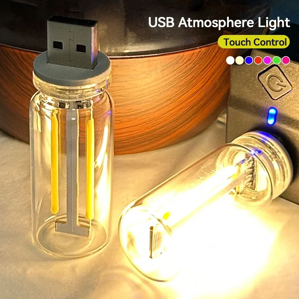 Lampadina Edison a LED retrò Luce notturna da campeggio Illuminazione a LED decorativa a incandescenza Lampadina dimmerabile tattile a filamento LED USB retrò 5V