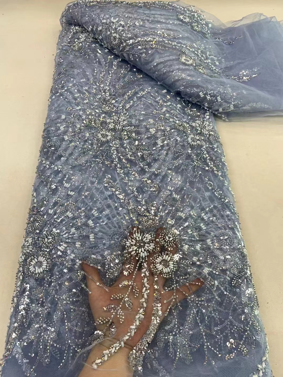 Grüner Perlen-Spitzenstoff, luxuriöser nigerianischer Spitzenstoff, 2025, hochwertige Spitze, gebranntes Orange, Perlen-Spitzenstoff für Hochzeit