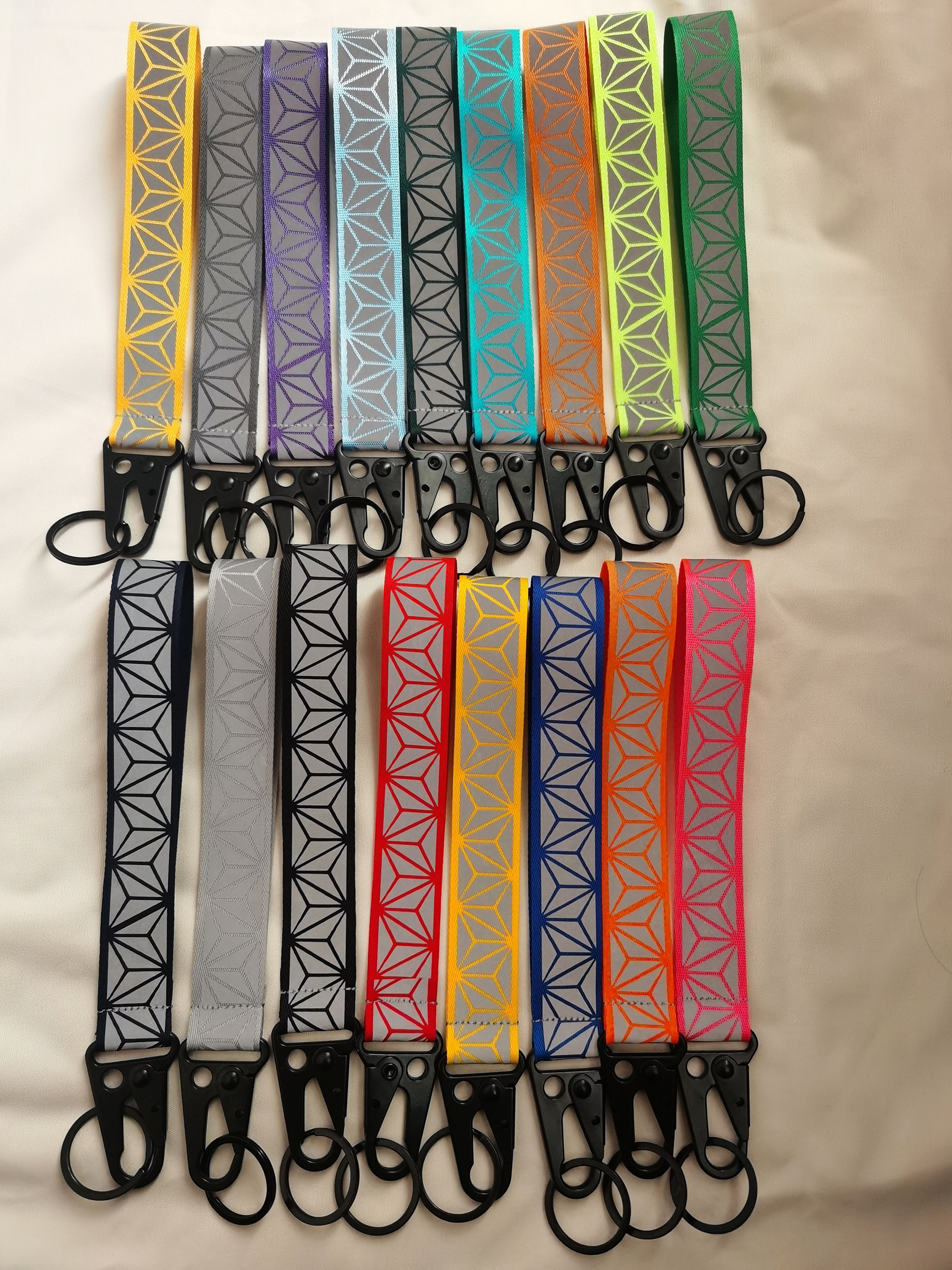 Car Reflective Keychains High Visibility Nylong Webbing Colored For Bag Pendant Safety Walking Accessories 2.5cm