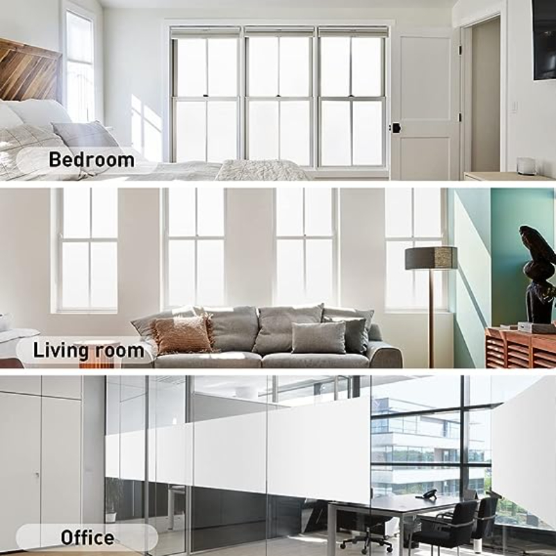 Pure Frosted Window Privacy Opaque Film Sun Blocking Heat Insulation Self-adhesive Decorative Glass Sticker