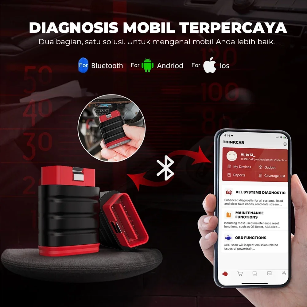Thinkcar Thinksafe Bluetooth OBD2 Scanner automobile lecteur de Code de voiture 5 réinitialiser tous les systèmes OBD 2 outils de Diagnostic automatique PK Thinkdiag