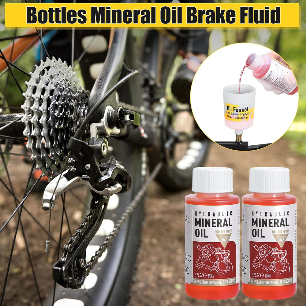 Huile minérale pour freins de vélo haute performance - 60 ml/2 oz - Idéal pour les systèmes de freins hydrauliques Shimano et Tektro