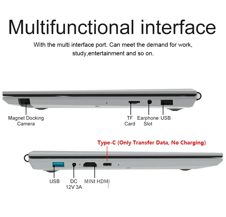 Original Laptop Windows 11 Ultra Thin Notebook Computer PC Win10 Intel Celeron J4125 N5105 15.6" 16GB DDR4 1TB SSD WiFi Type-C