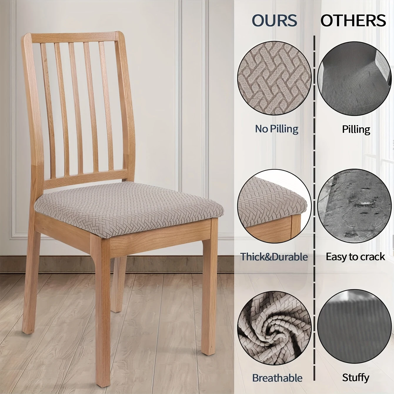 1 funda elástica Jacquard para silla, funda para silla de tamaño Universal, fundas elásticas para asiento de casa, fundas para sillas de comedor en casa