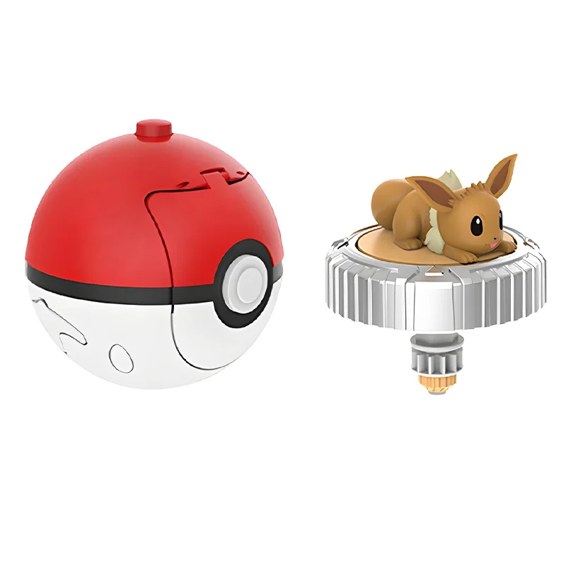 Pokemon Elf Spinning Top Gyro Ball Action Figure Figurine Pikachu Charmander Squirtle Mew Eevee Launcher เด็ก Battle เกมชุดของเล่น