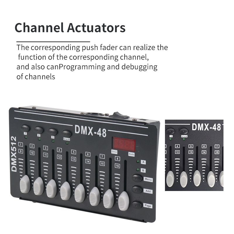 Light DMX-48 Controller Mini DMX Controller Stage Dimming DJ sounds, party lights, pyrotechnic shows
