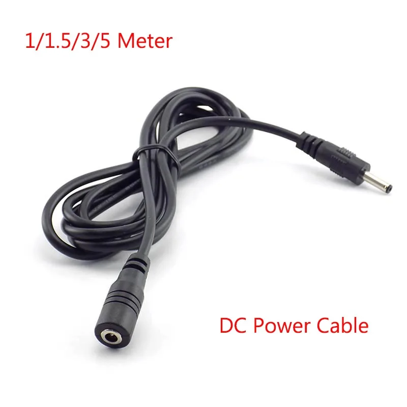 Macho e Feminino DC Cabo de Extensão, Cabo de Alimentação, Adaptador, Conector para Câmera de Segurança CCTV, 5V, 2A, 3.5mm x 1.35mm, 1 m, 1.5 m, 3 m, 5 m