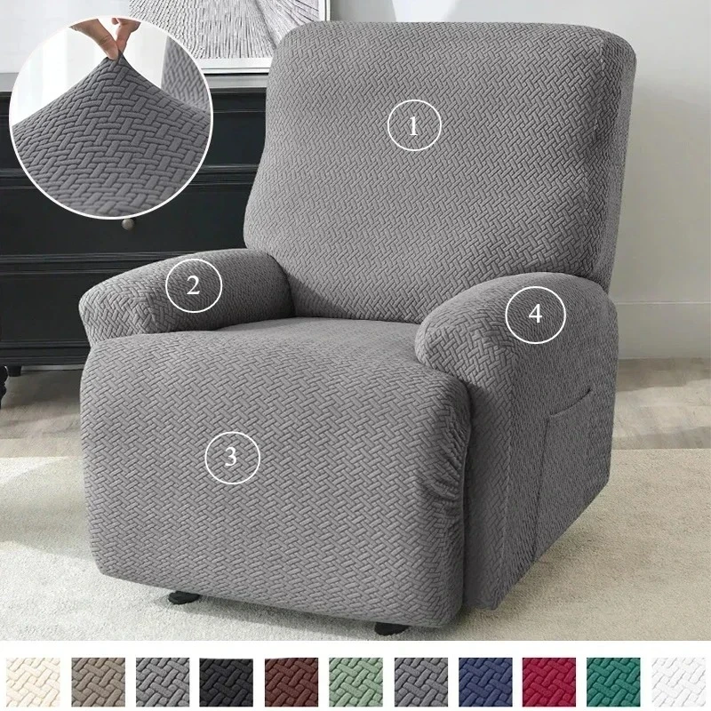 4PCS/Set All-inclusive Non-slip Jacquard Recliner Sofa Cover/ Single Seater Couch Slipcover Armchair Housses De Canapé 쇼파 커버