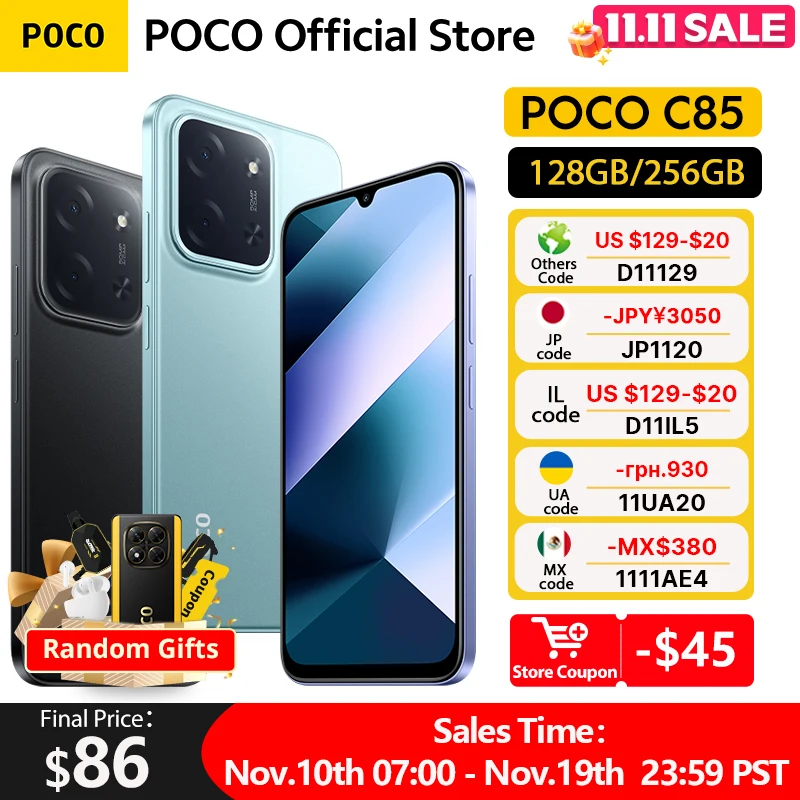 POCO C85 versión Global Smartphone NFC 128GB 256GB MediaTek Helio G81-Ultra pantalla de gota de punto de 6,9 "cámara principal de 50MP 6000mAh